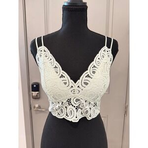 PINK Victoria's Secret Lace Bralette Large Strappy Mint Green Coquette Festival